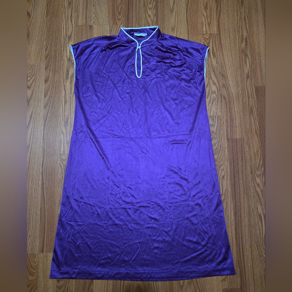 Vintage Vanity Fair Rich Purple Nightgown with White Accents